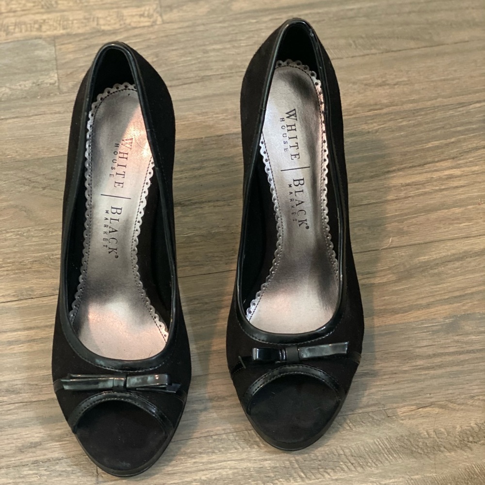 Black Suede and Patton Leather Heels Size 8